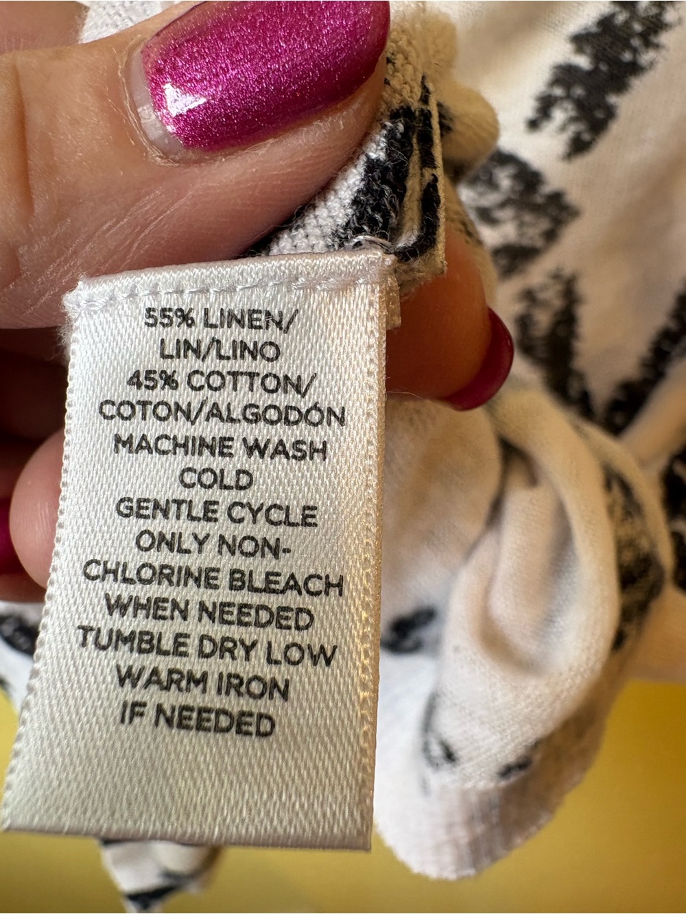 Maurices Cream Open-Knit Cardigan with Rust and Navy Patterned Sleeves - Picture 4 of 5